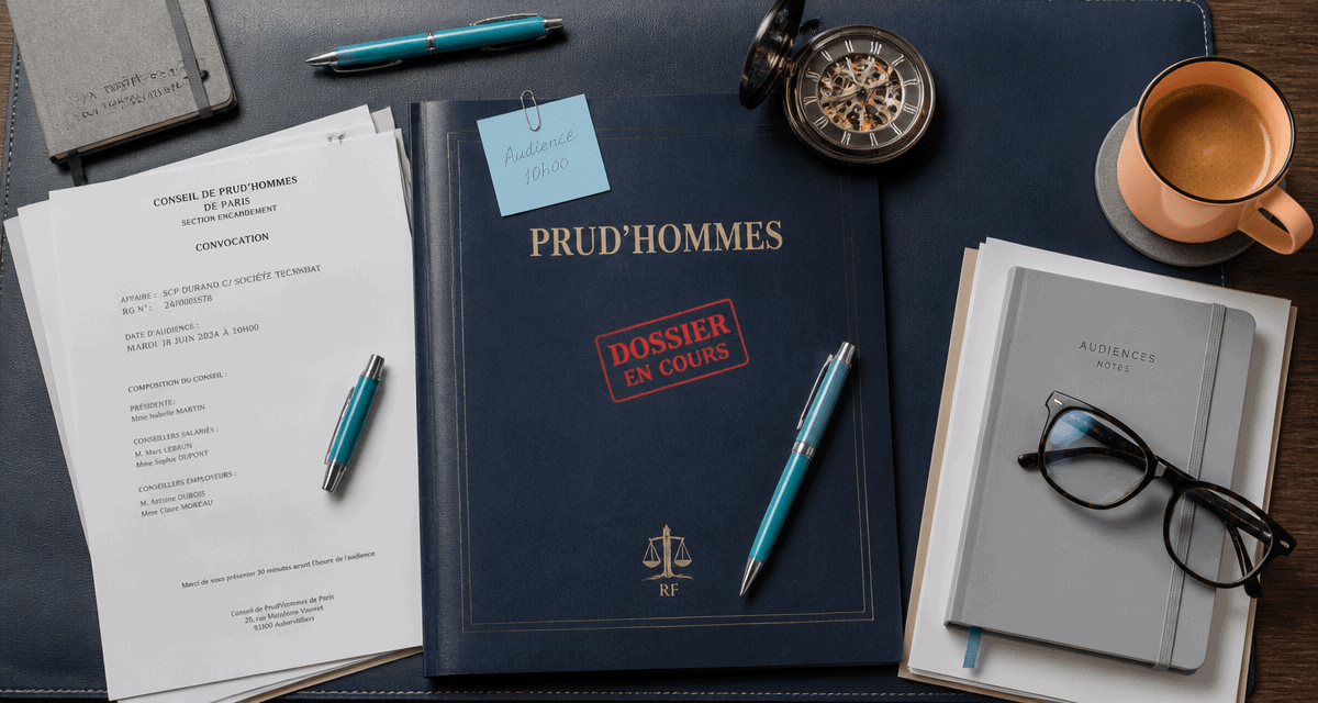 combien de temps dure une procedure prud'hommes 2024 image bureau juge dossier montre