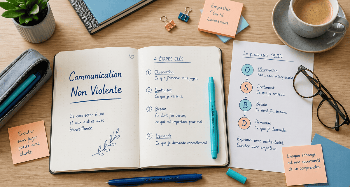 communication non violente exemples carnet et schéma
