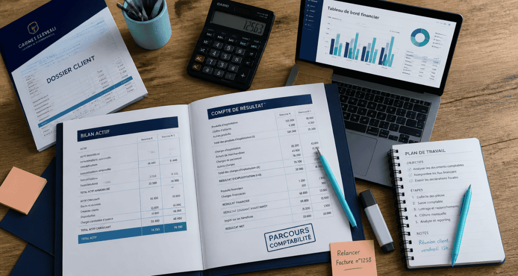 bureau comptabilité apprentissage dossiers et graphique