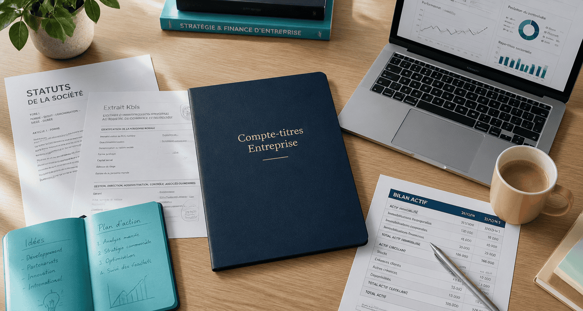 compte titre entreprise dossier et graphiques financiers