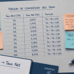 convertir taux brut en net épargne, calcul et tableau