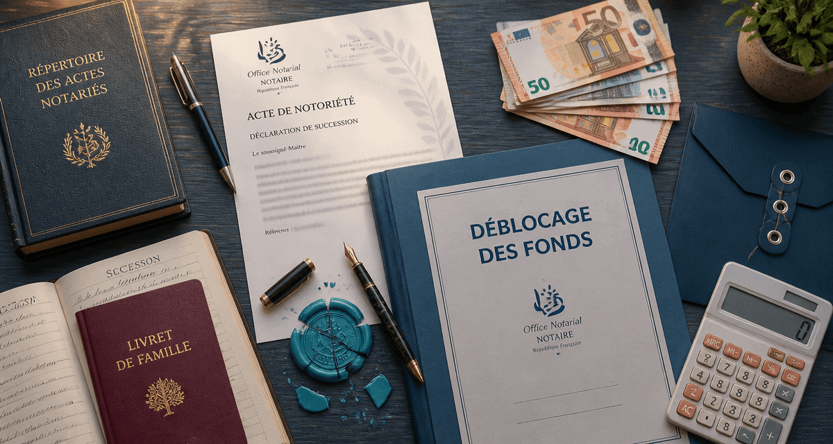 Déblocage des fonds succession notaire bureau