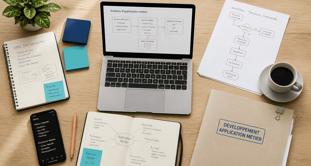 développement application métier schéma workflow sur bureau