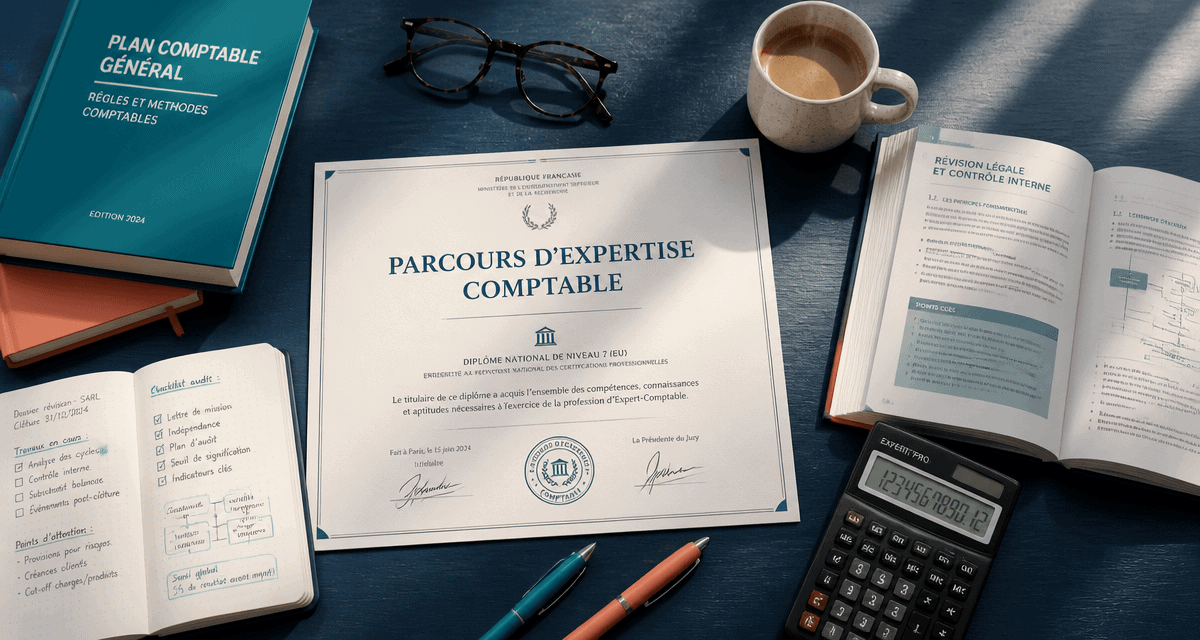Études pour expert comptable, bureau et diplôme