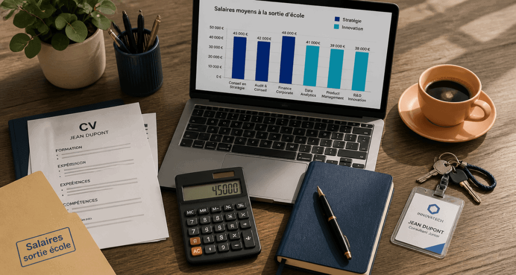 salaires sortie ecole de commerce bureau negotiation