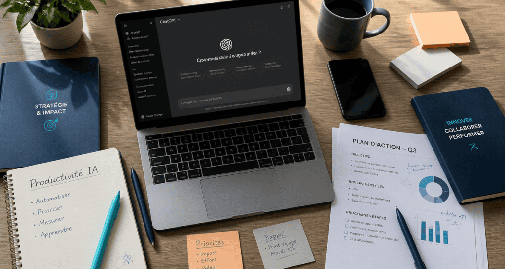 utilisation chatgpt sur bureau manager moderne
