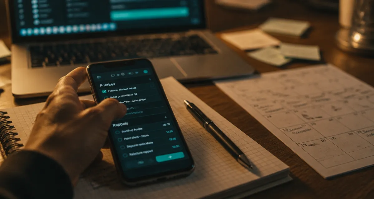 Application pour s organiser : smartphone avec tâches et rappels