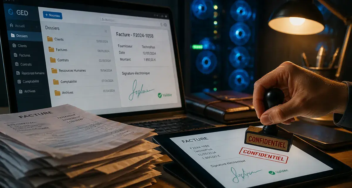 La dématérialisation avantages et inconvénients : factures papier et GED, signature électronique, risques de dépendance technologique