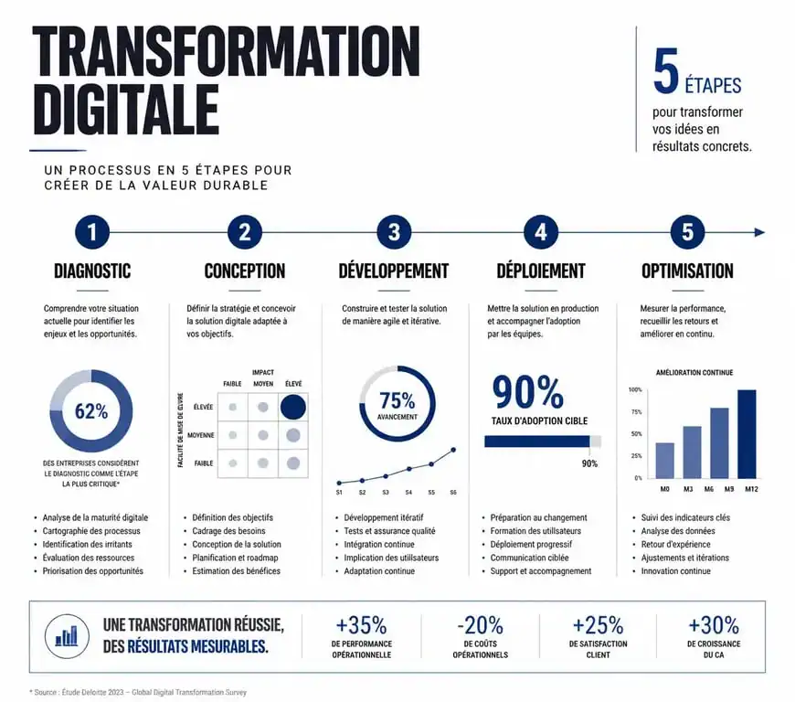 Les 5 étapes de la transformation digitale par une agence à Paris