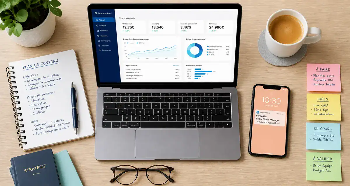 formation social media manager tableau de bord bureau