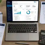 logiciel de gestion locative sur ordinateur au bureau