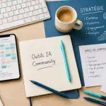 outils ia community management sur bureau moderne