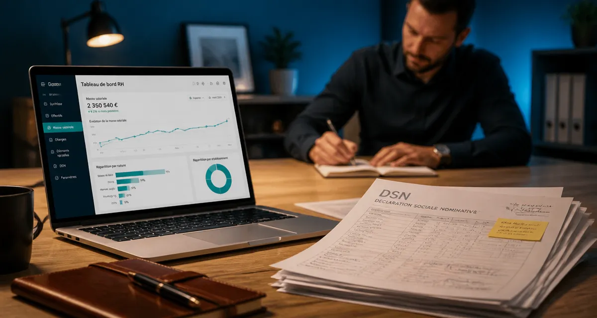 Pilotage de la masse salariale : tableau RH et DSN au bureau