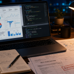 Reconversion data analyst : tableau de bord Power BI et SQL sur écran