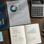 bureau avec documents valeur mobiliere de placement
