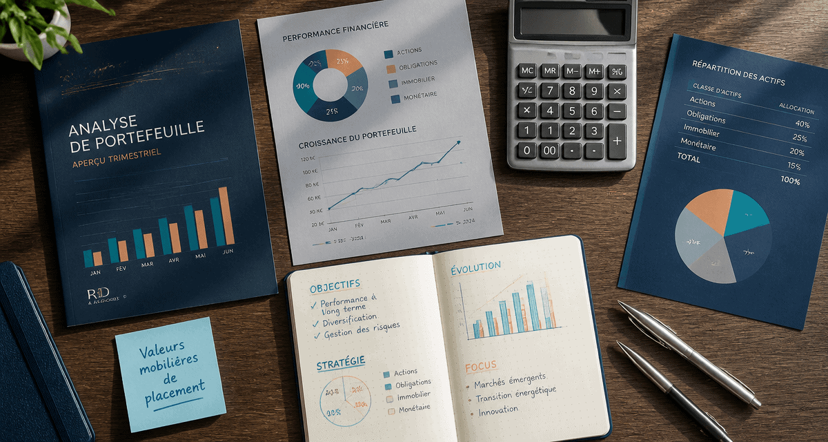 bureau avec documents valeur mobiliere de placement