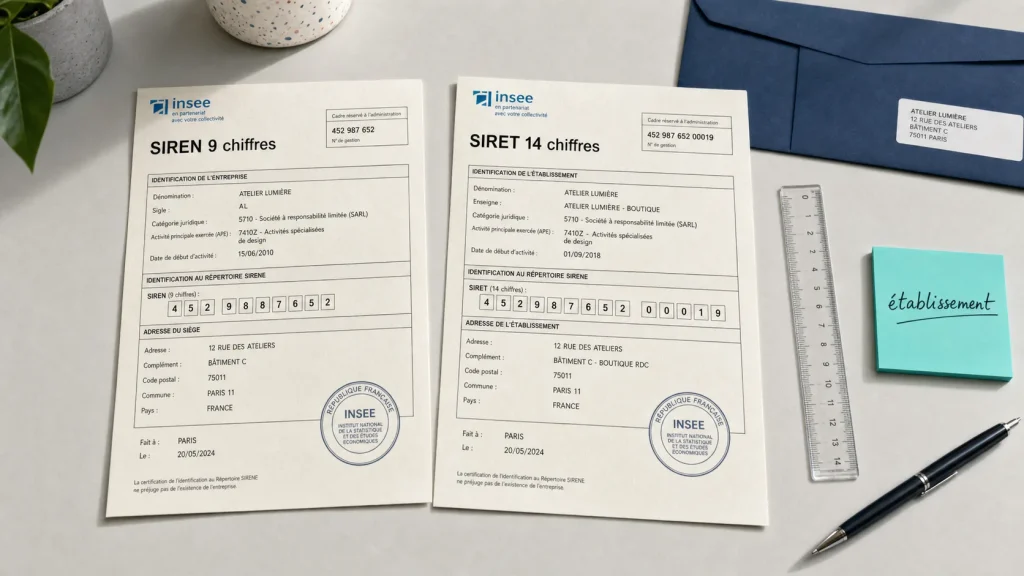 Différence entre SIREN et SIRET : 9 chiffres entreprise, 14 établissement