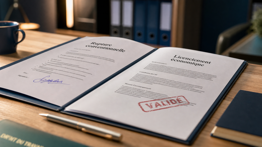 Différence entre rupture conventionnelle et licenciement économique : documents et procédures.