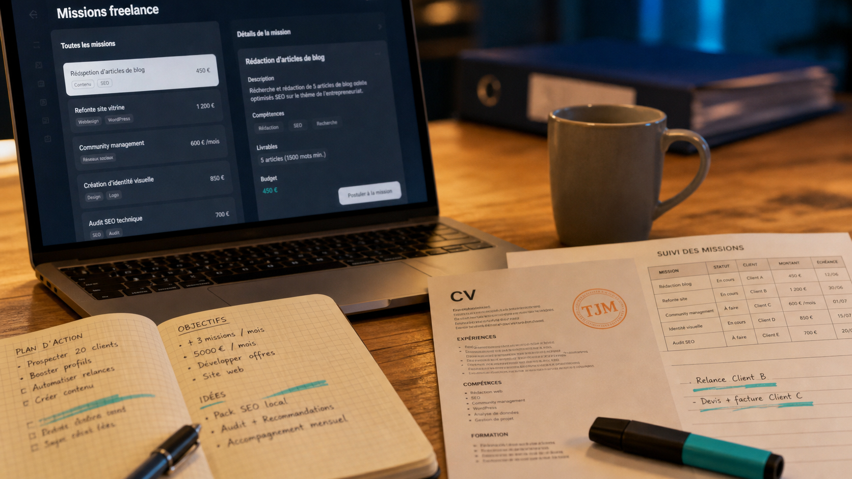 Emploi pour independant : recherche missions freelance sur ordinateur