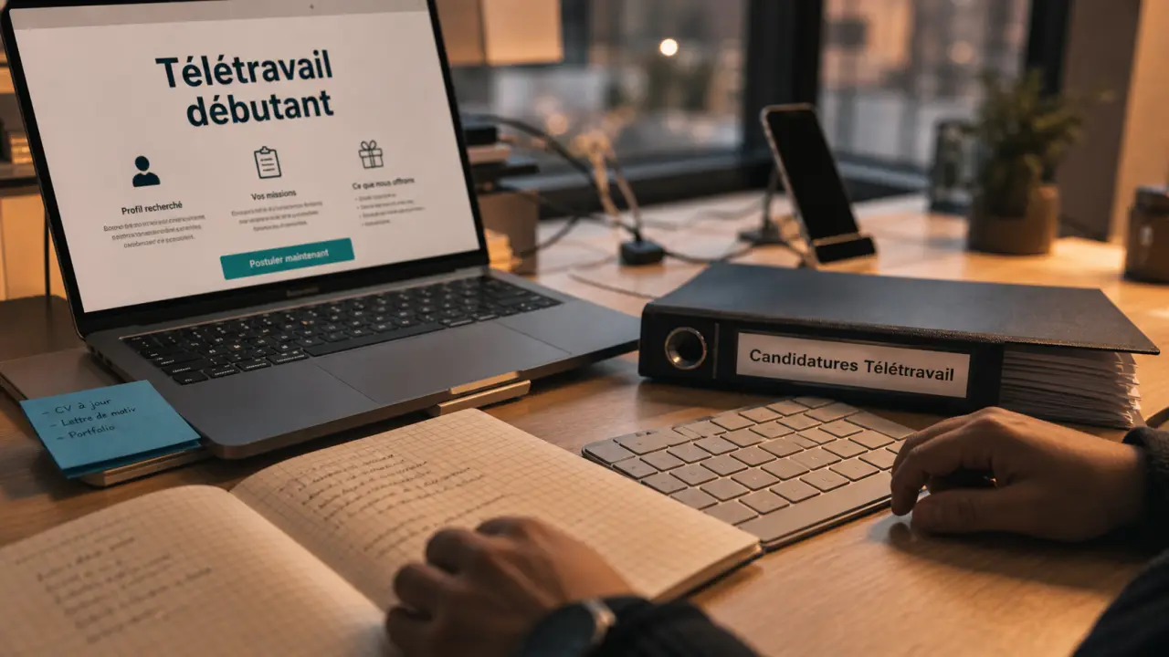 Emploi télétravail sans expérience : bureau télétravail débutant