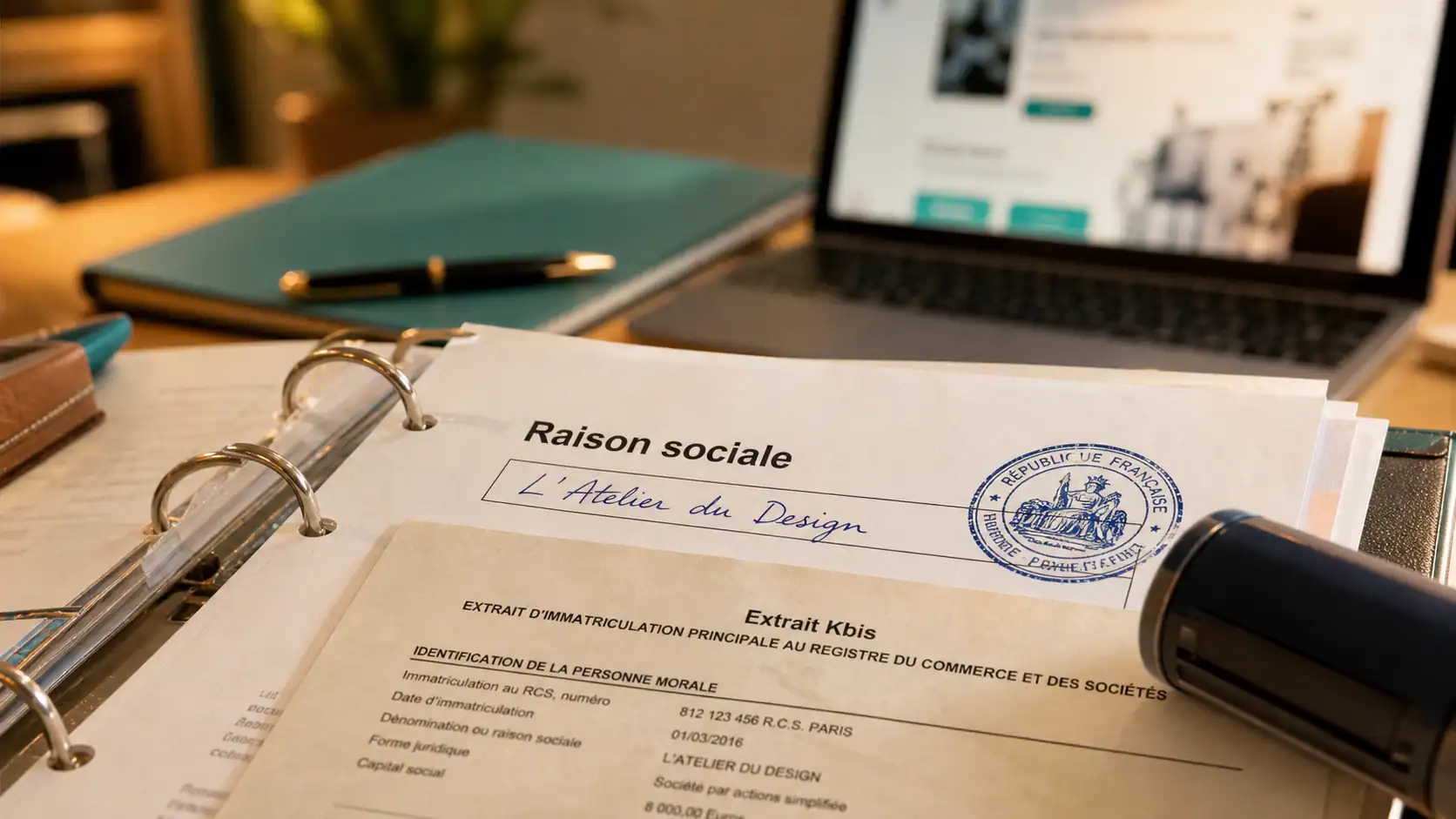 Exemple raison sociale : documents administratifs pour créer une société