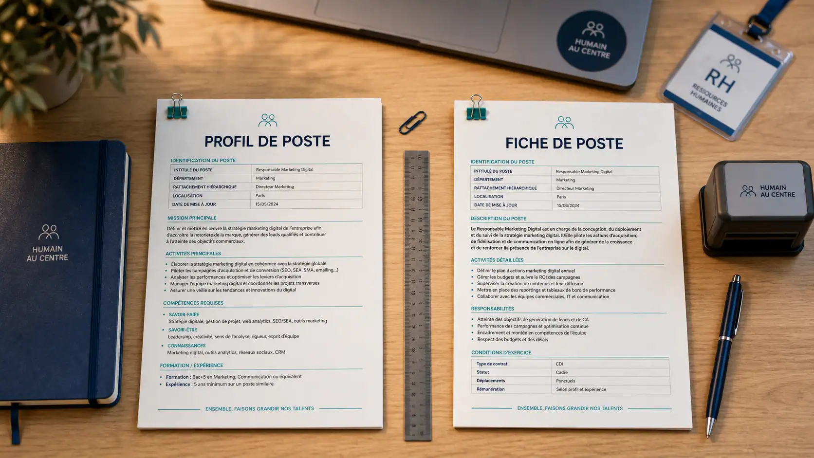 Profil de poste et fiche de poste pour recrutement
