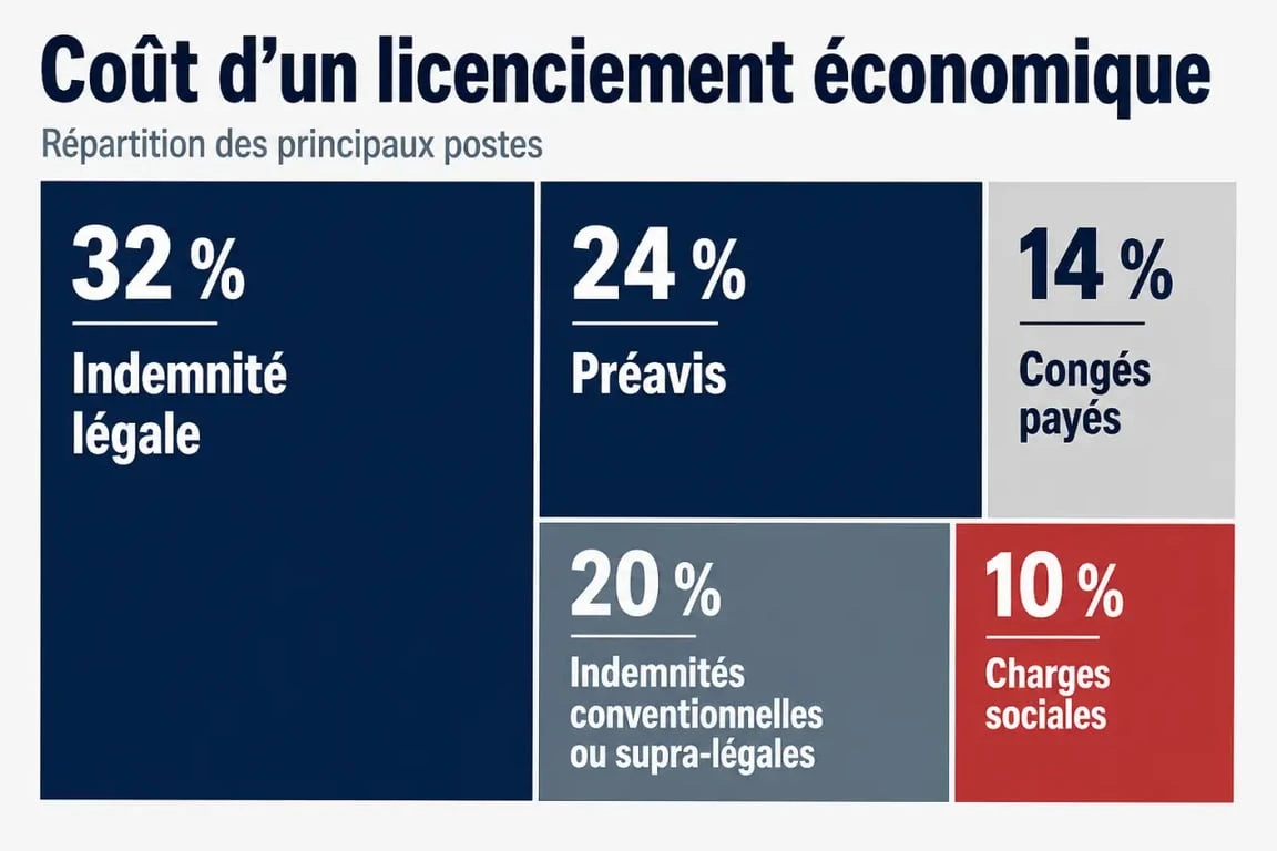 Coût d un licenciement économique : répartition des indemnités, préavis, congés payés et charges sociales