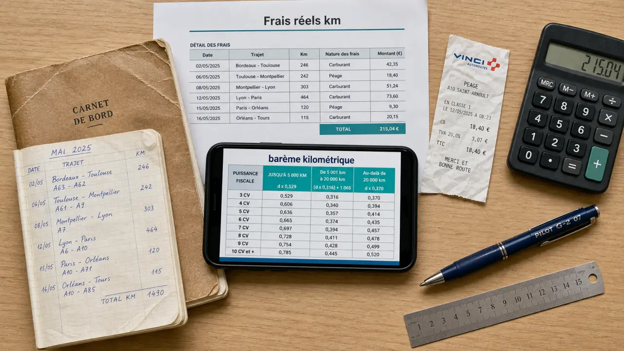 Barème et justificatifs pour declarer kms impots : frais réels ou 10 %