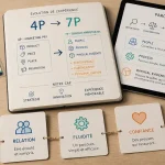 Mix marketing 7P : People Process Physical Evidence, expérience de service