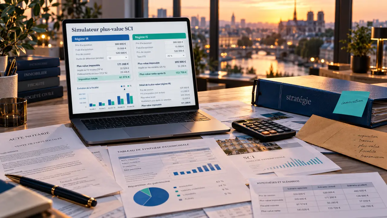 calcul plus value immobilière sci : amortissement et IS