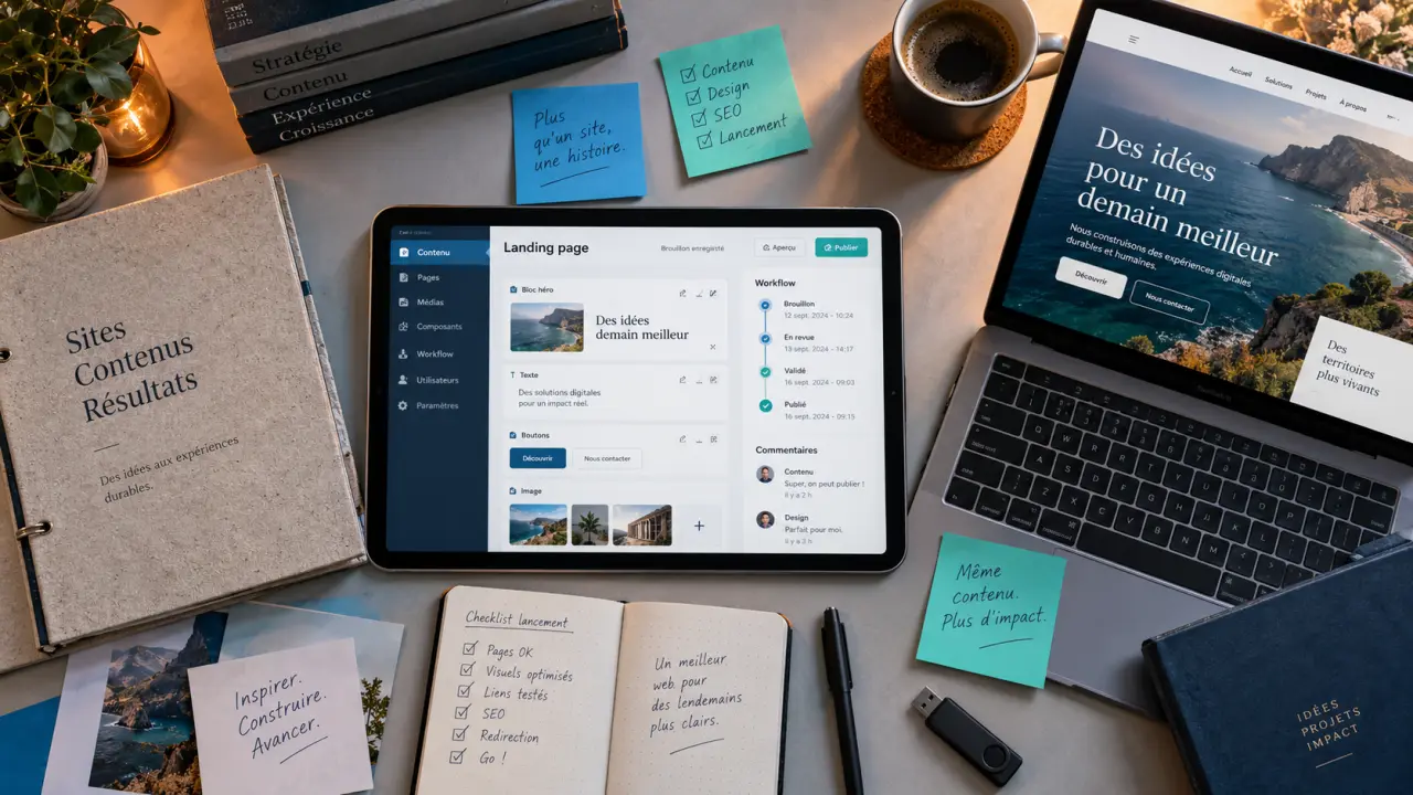 CMS marketing pour publier vite avec contrôle éditorial