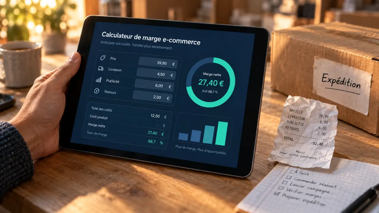 Comment faire du dropshipping sans stock : marge et service client sur tablette
