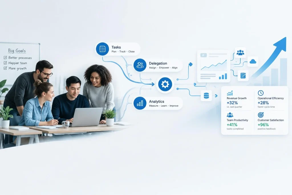 Gestion opérationnelle des PME : processus, délégation et 4 indicateurs pour changer d&rsquo;échelle