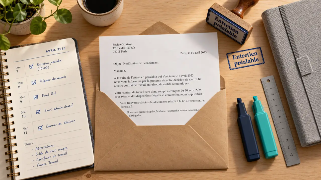 Procedure licenciement faute : lettre et entretien préalable, délais et indemnités
