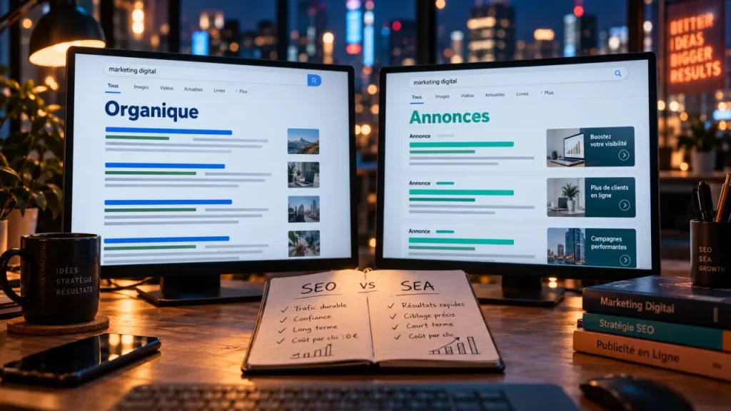 SEO et SEA : définition, coûts et choix entre visibilité durable et immédiate